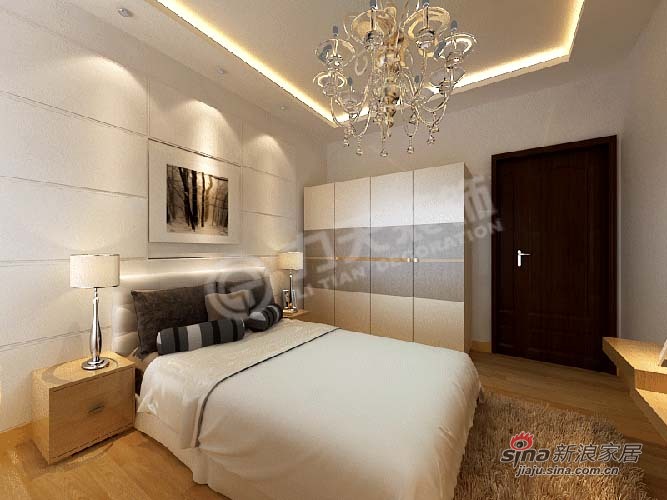 简约 二居 卧室图片来自阳光力天装饰在中国铁建国际城-D户型2室2厅1卫1厨-现代简约20的分享