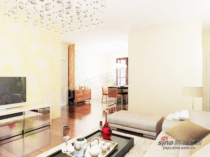混搭 三居 客厅图片来自阳光力天装饰在140平米A户型混搭风格33的分享