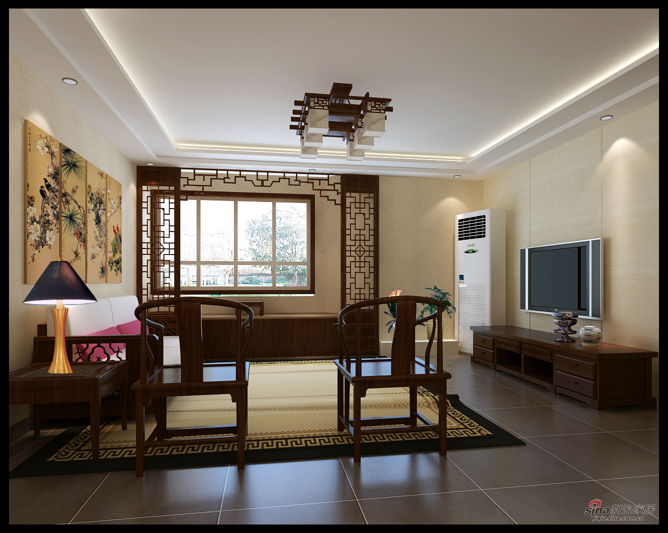 中式 三居 客厅图片来自用户1907658205在8万打造140平米中式雅居90的分享