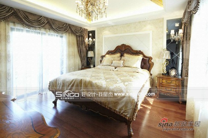 欧式 别墅 卧室图片来自用户2746948411在410平米简洁华丽的欧式别墅装修28的分享