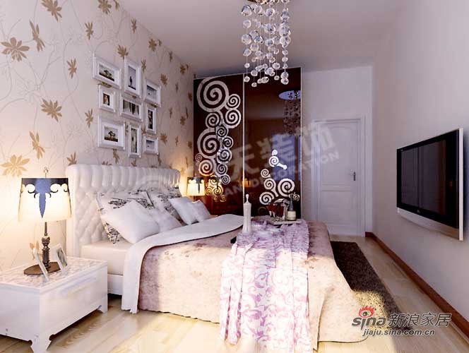 简约 二居 卧室图片来自阳光力天装饰在福晟钱隆城80平米现代简约79的分享