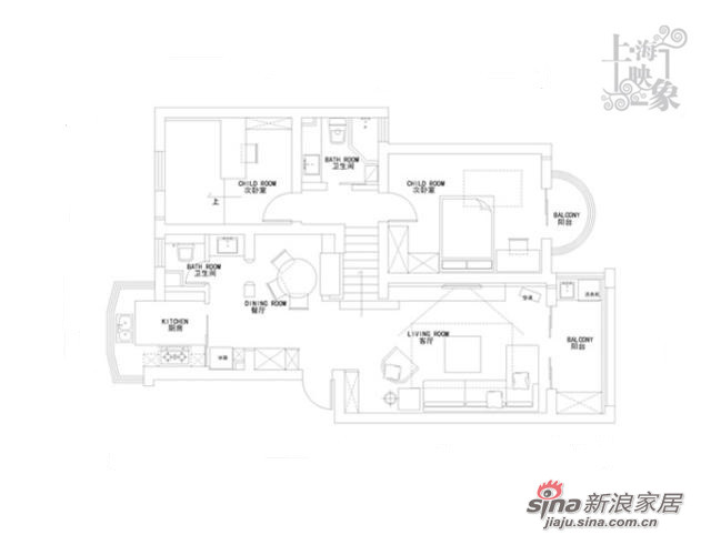 简约 二居 户型图图片来自上海映象设计-无锡站在【高清】半包18万装150平一米阳光29的分享