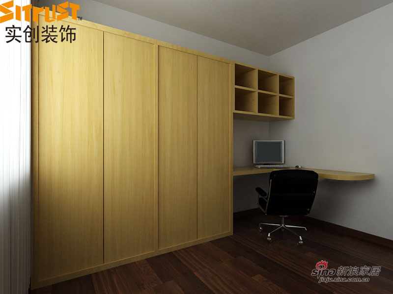 中式 二居 书房图片来自用户1907658205在功能化现代中式风格营造出温馨舒适两居室44的分享