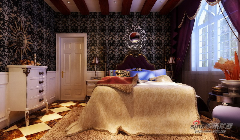 欧式 别墅 卧室图片来自用户2746889121在23万豪华别墅华丽呈现尽显奢华56的分享