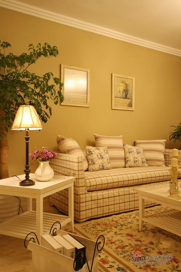 田园 二居 客厅图片来自佰辰生活装饰在110平温馨色调田园欧式3居室90的分享