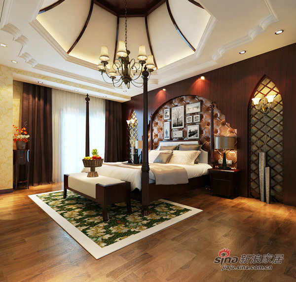 中式 二居 卧室图片来自用户1907658205在中式与现代完美结合100平高端两居室99的分享