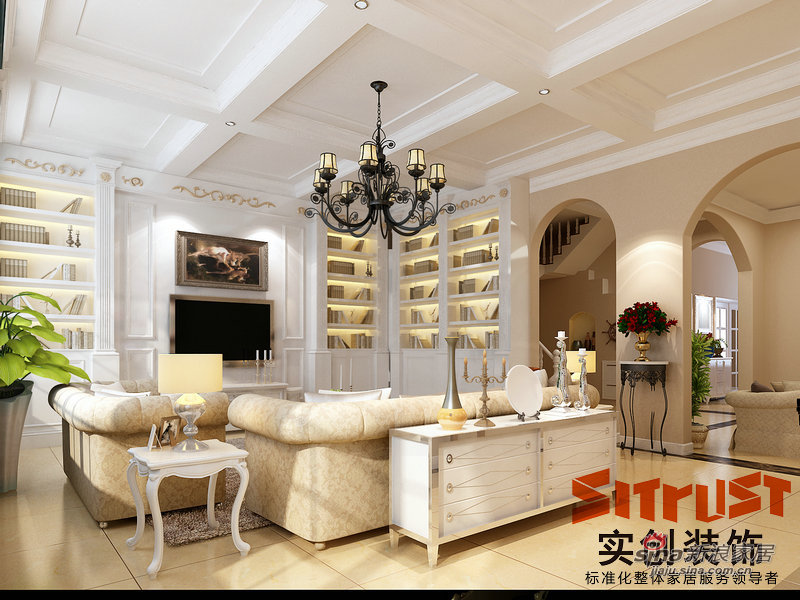 混搭 别墅 客厅图片来自用户1907655435在中海尚潮世家独栋别墅式混搭风格84的分享