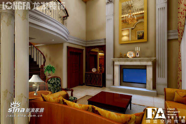 欧式 跃层 客厅图片来自用户2746869241在中海华庭--古典欧式74的分享
