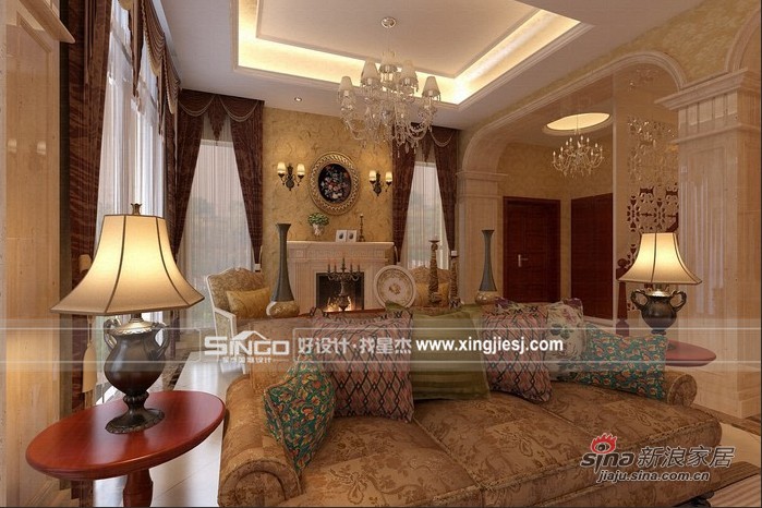 欧式 别墅 客厅图片来自用户2745758987在浪漫精美 欧式别墅装修53的分享