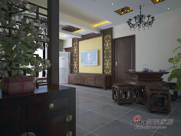 中式 二居 客厅图片来自用户1907696363在6万打造80平米2居新中式93的分享