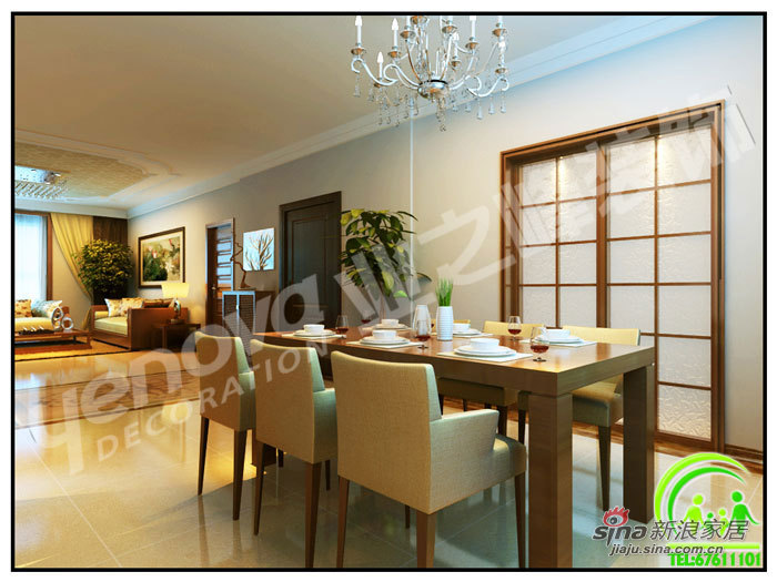 中式 三居 餐厅图片来自用户1907659705在中式气息 轻松庄重完美融合28的分享