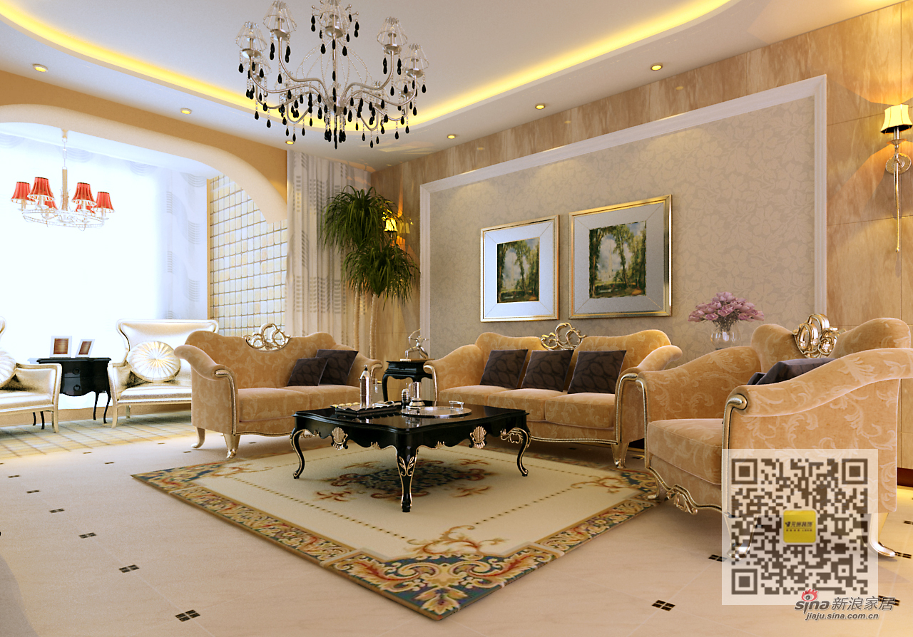 欧式 三居 客厅图片来自用户2746869241在中海城160平现代简约64的分享