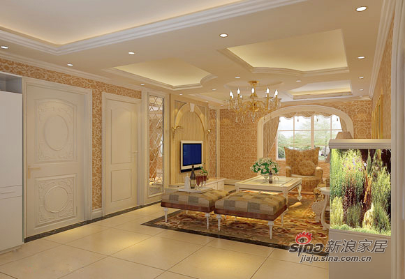 欧式 三居 客厅图片来自用户2746869241在6.1万元装扮120㎡理想浪漫三居室64的分享