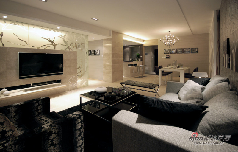 现代 三居 客厅图片来自朗润装饰工程有限公司在110平现实时尚风格3居室的分享
