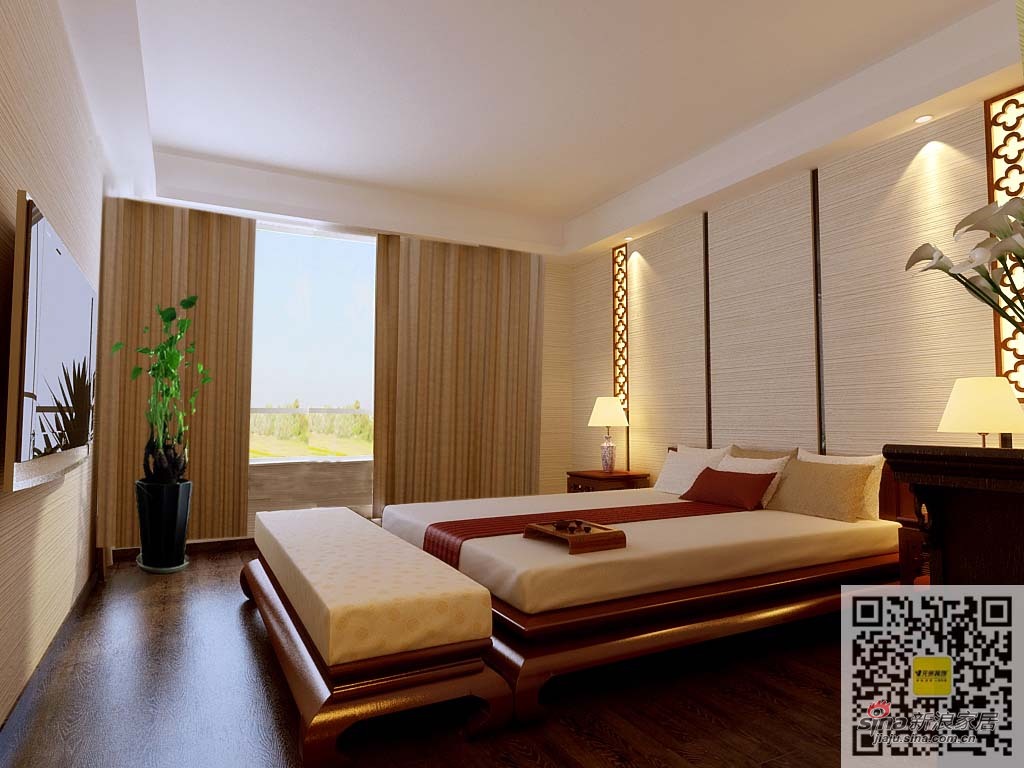 中式 四居 卧室图片来自用户1907696363在170平米四室两厅两卫中式风格57的分享