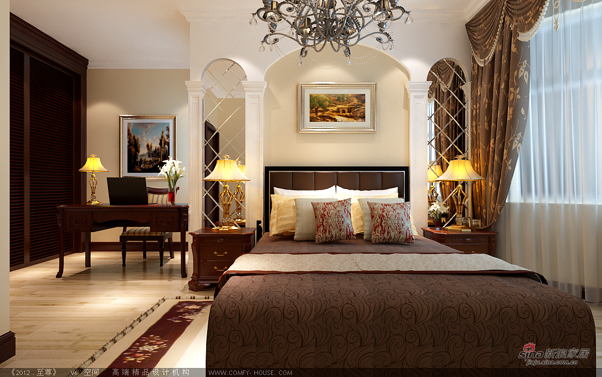 欧式 二居 卧室图片来自用户2745758987在奢华中流露舒适2居美式设计72的分享