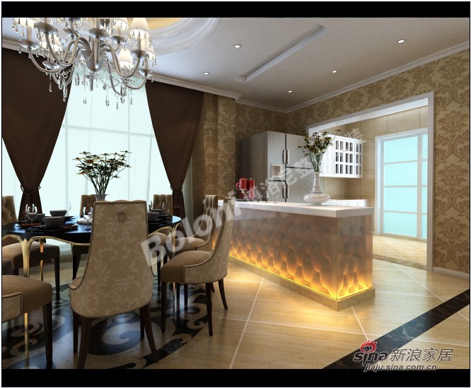 欧式 别墅 餐厅图片来自用户2746948411在别墅户型现代欧式风格设计展示！85的分享
