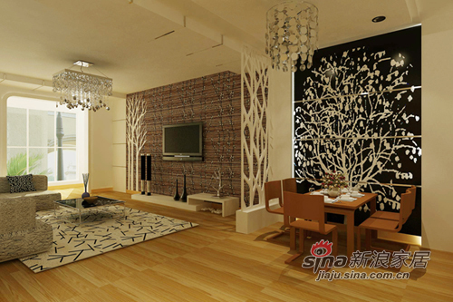 简约 一居 客厅图片来自用户2738829145在生态自然雅致简约风格设计方案65的分享