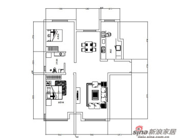 120平米二室二厅一卫现代简约80