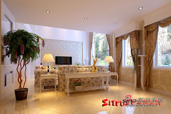 欧式 别墅 客厅图片来自用户2746869241在17万元演绎280平米的奢华欧式12的分享