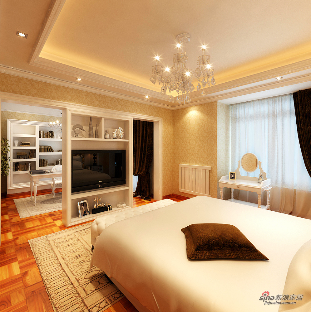 欧式 四居 卧室图片来自用户2746869241在170平方米现代简欧完美家居58的分享