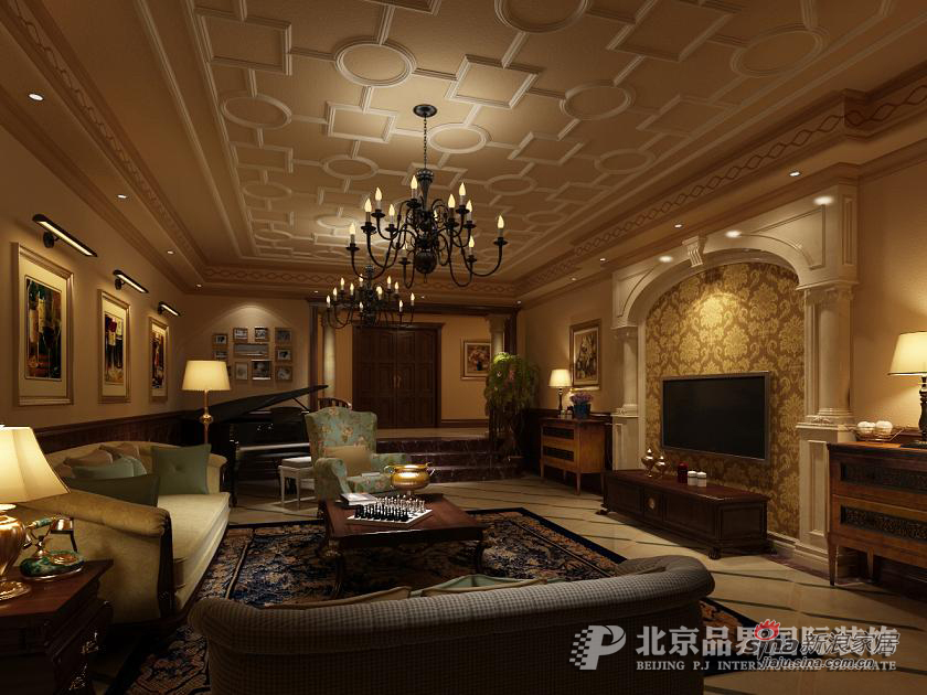 中式 四居 客厅图片来自用户1907696363在200平红色沉稳中式61的分享