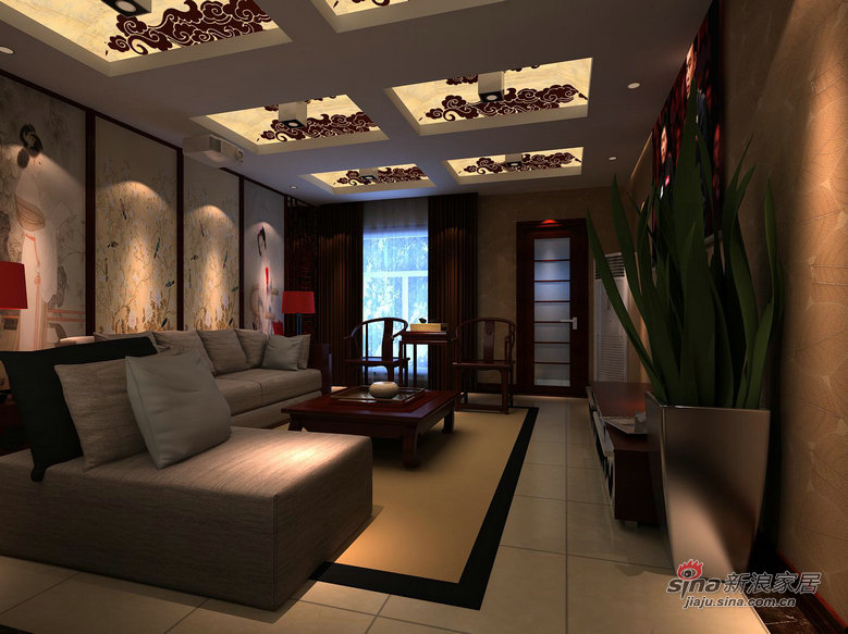 中式 四居 客厅图片来自用户1907696363在9.6万打造150平中式风格四居82的分享
