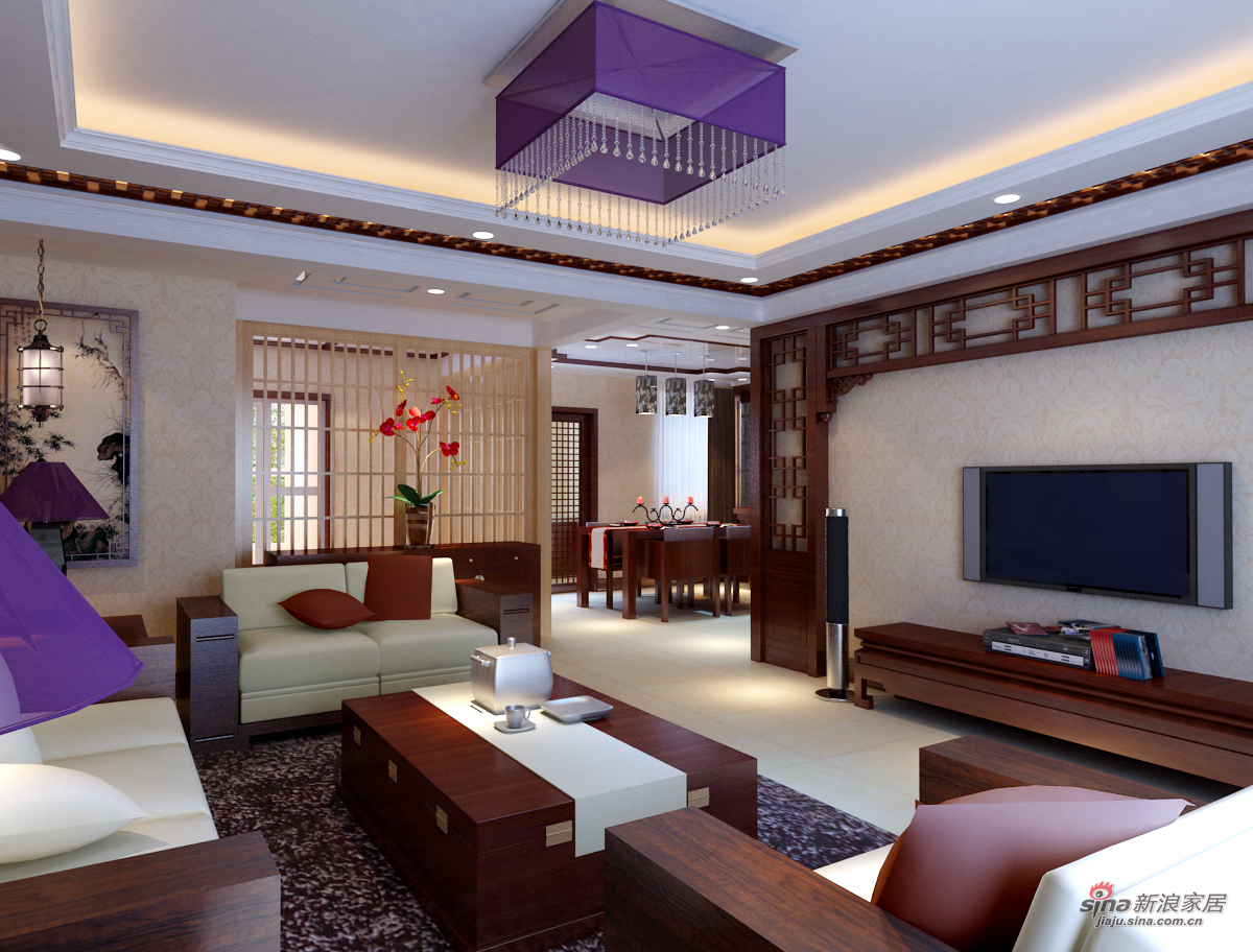 中式 四居 客厅图片来自用户1907658205在中式风情的现代演绎45的分享