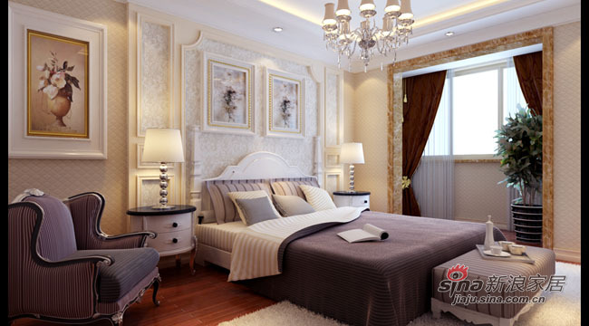 欧式 别墅 卧室图片来自用户2746948411在300平成功人士低调奢华的安逸生活85的分享