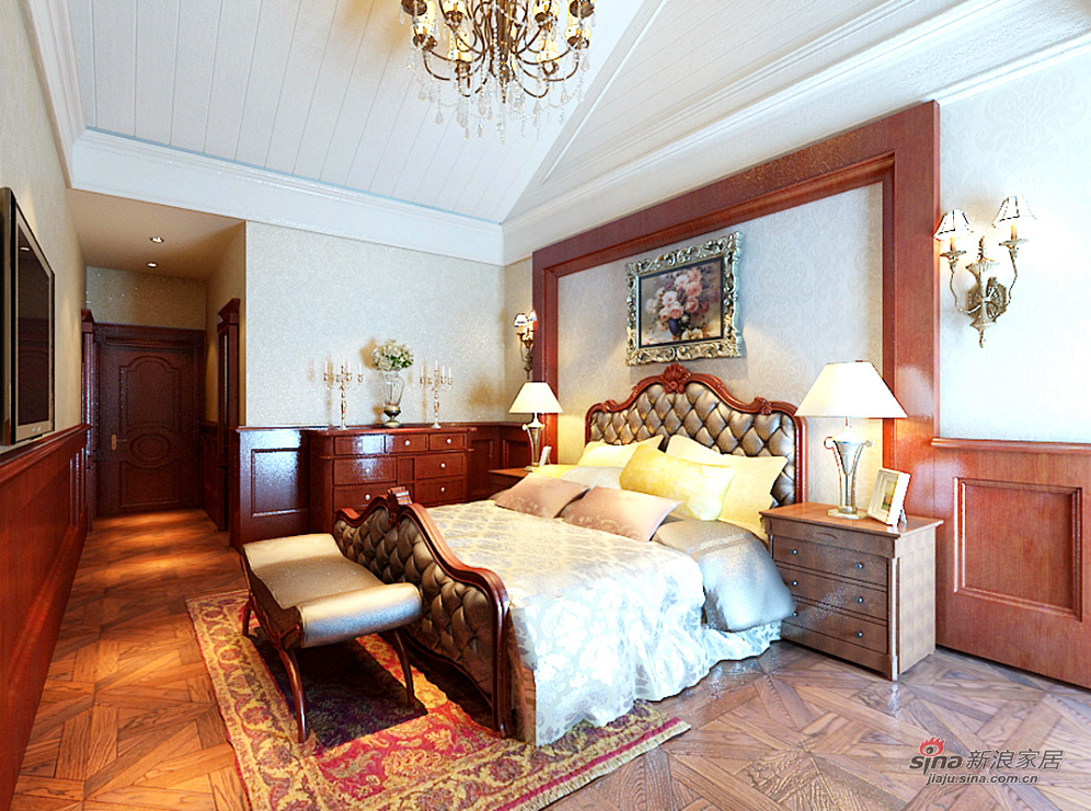 美式 别墅 卧室图片来自用户1907685403在15万打造怀旧典雅之家97的分享