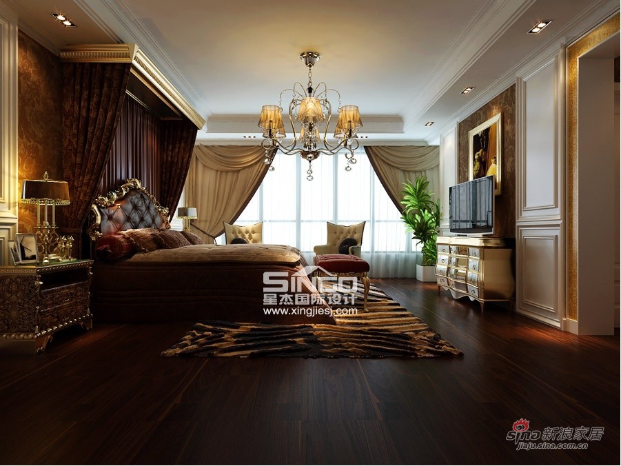 其他 别墅 卧室图片来自用户2557963305在星杰国际社设计100万装200㎡保利叶上海别墅64的分享