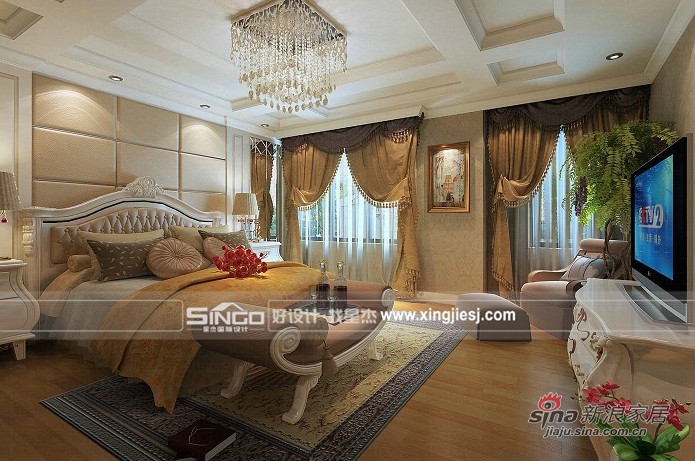 欧式 别墅 卧室图片来自用户2757317061在80万豪装奢华大气欧式别墅30的分享