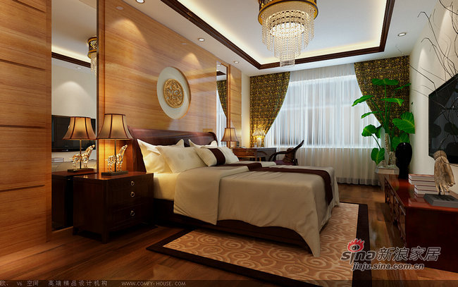 中式 复式 卧室图片来自用户1907658205在华安丽景258平新中式风格仅花费16万46的分享