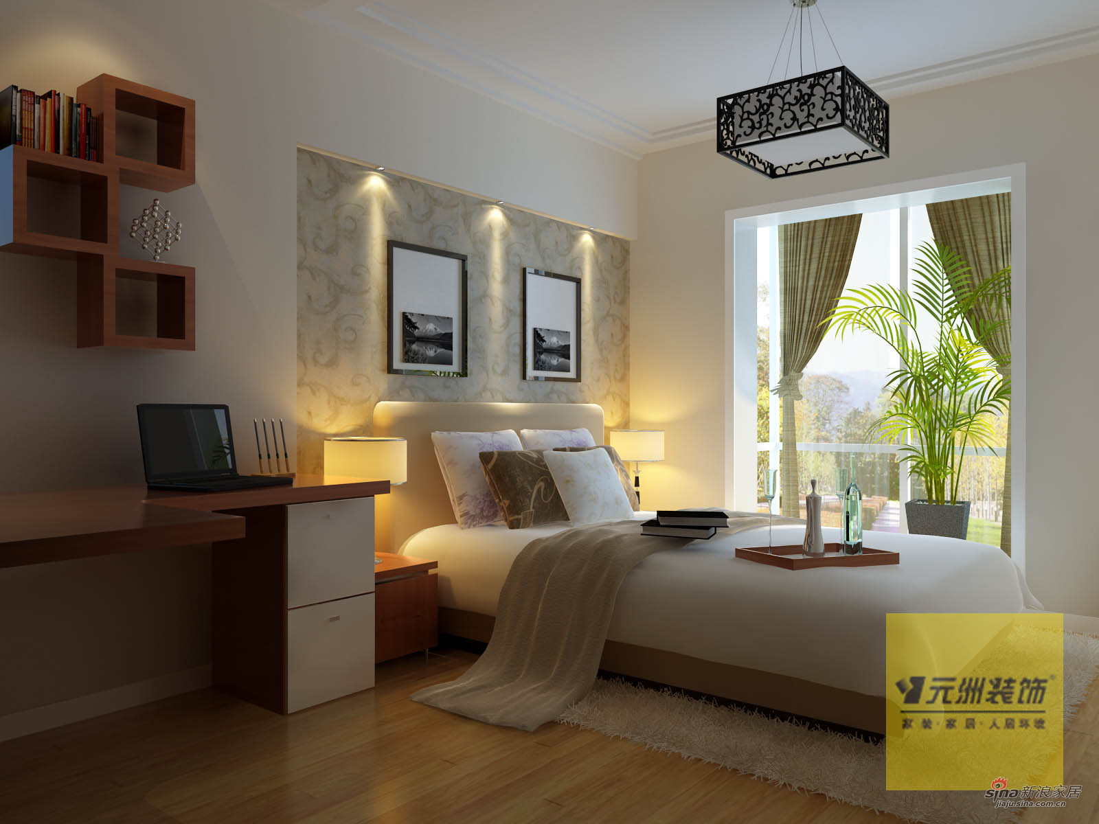 简约 三居 卧室图片来自用户2739081033在上林溪三居室135平简约风格装修案例63的分享