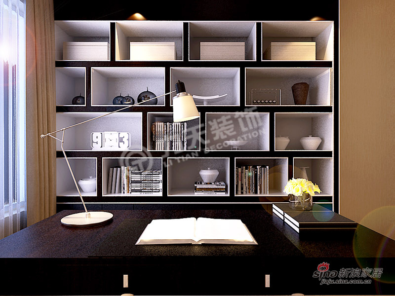 港式 三居 书房 白领图片来自阳光力天装饰在雍景华府-三室两厅一厨两卫-港式风格33的分享