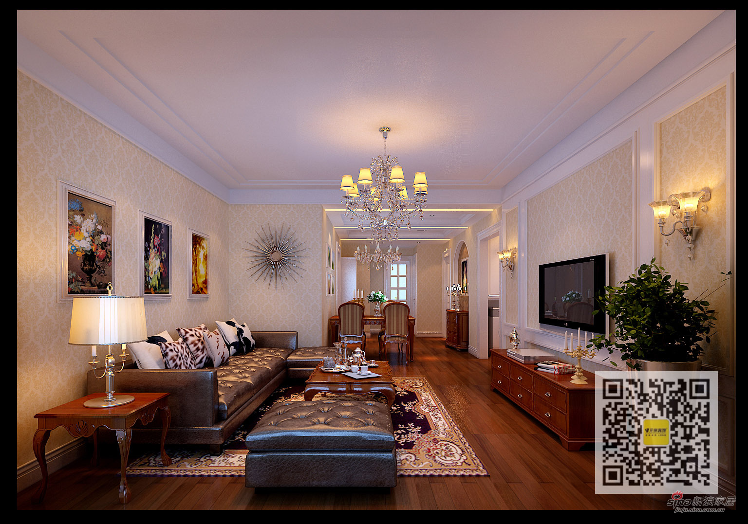 欧式 三居 客厅图片来自用户2745758987在长滩壹号110平三居室简欧风格24的分享