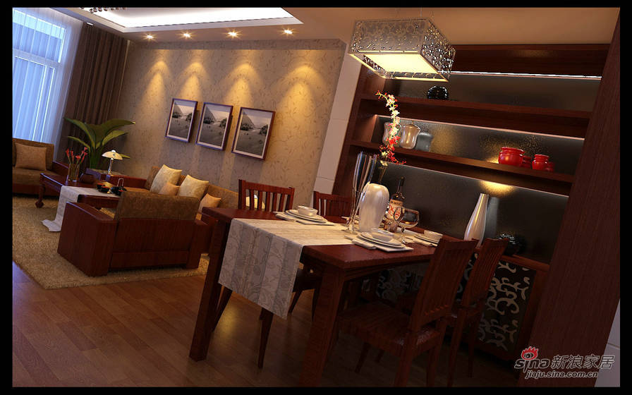 中式 三居 餐厅图片来自用户1907696363在8.5万打造紫金128平中式风格62的分享