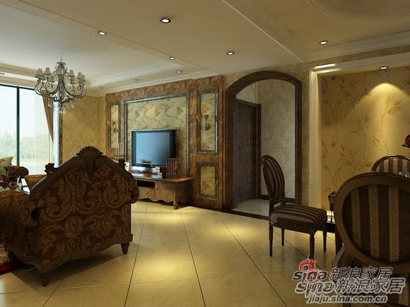 欧式 四居 客厅图片来自用户2557013183在15万元大包复古欧式设计135㎡四居室29的分享