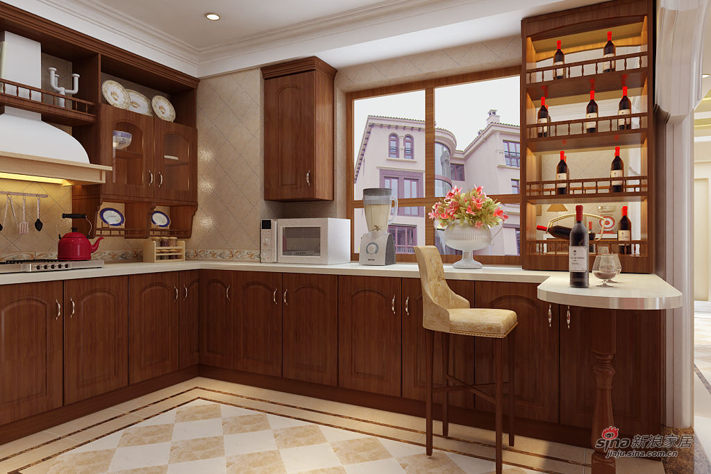 新古典 复式 厨房图片来自用户1907701233在古典风格复式美家70的分享