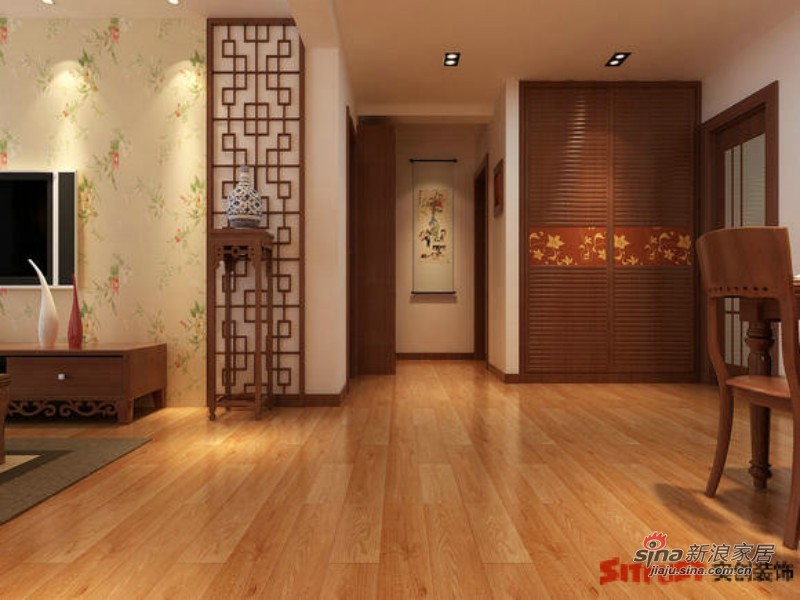 中式 二居 客厅图片来自用户1907696363在5.6万铸就77平米中式大气经典爱窝56的分享