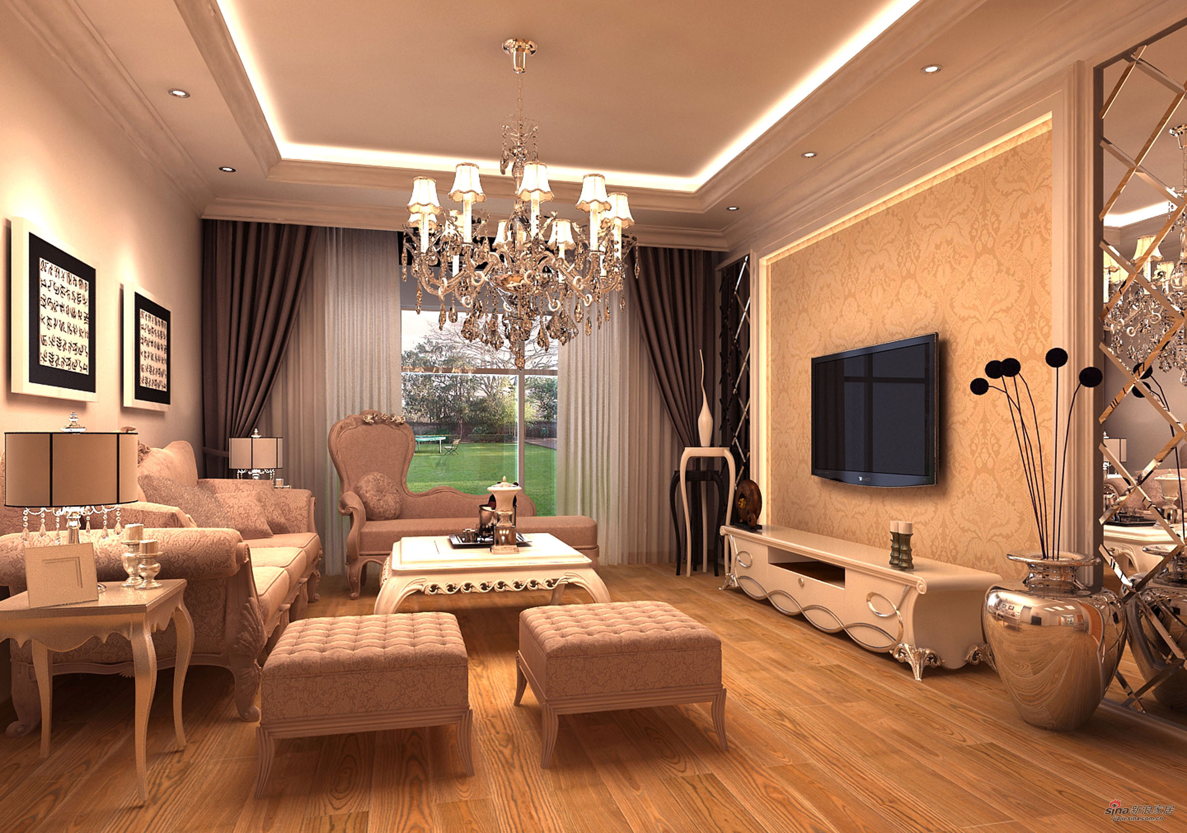 欧式 三居 客厅图片来自用户2746889121在11万打造燕京航城167平米简欧风格爱家74的分享