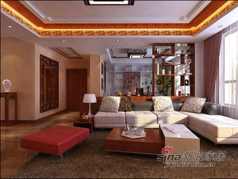 中式 三居 客厅图片来自用户1907662981在140平方中式风格三居室42的分享