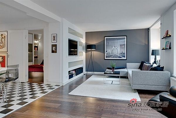 简约 一居 客厅图片来自用户2737786973在蓝白黑别具匠心的设计29的分享