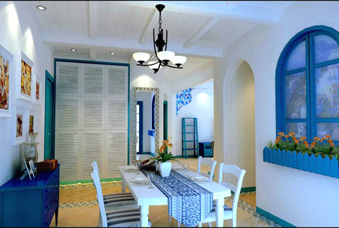 地中海 二居 餐厅图片来自用户2757320995在5.8万巧装地中海风格98平二居室74的分享