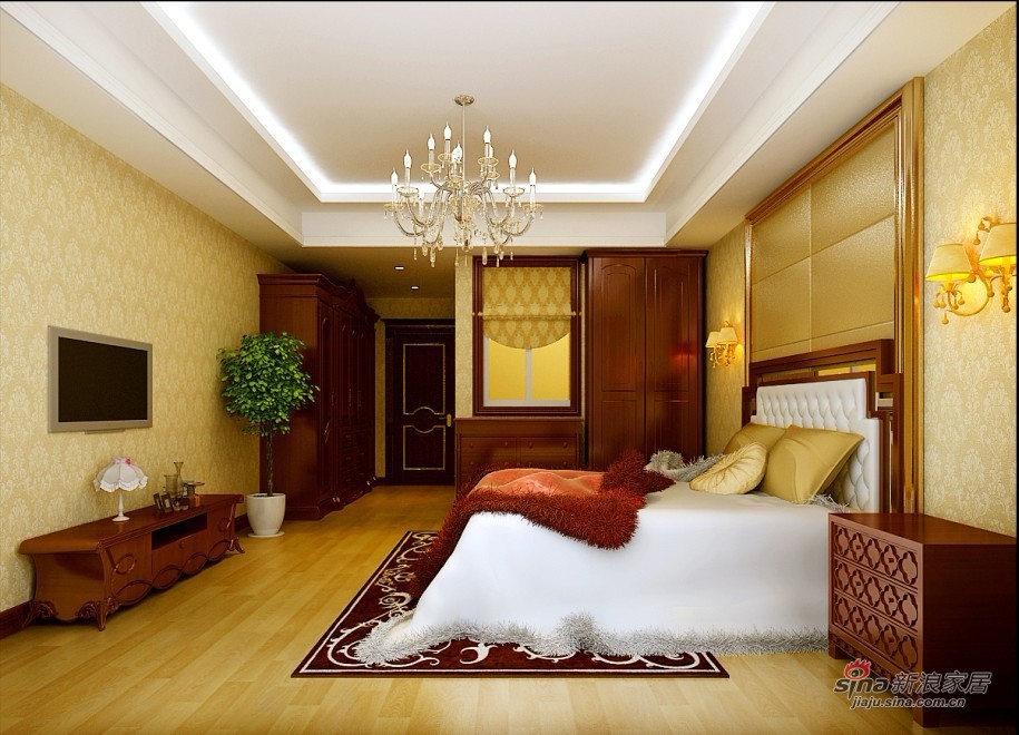 美式 四居 卧室图片来自用户1907686233在170平米美式风格品味家居87的分享