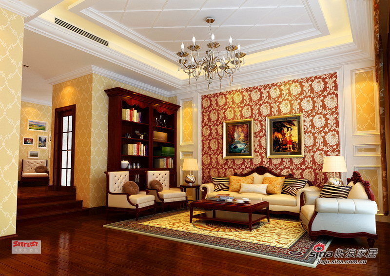 欧式 别墅 客厅图片来自用户2746869241在300平欧式古典奢华精致别墅设计49的分享