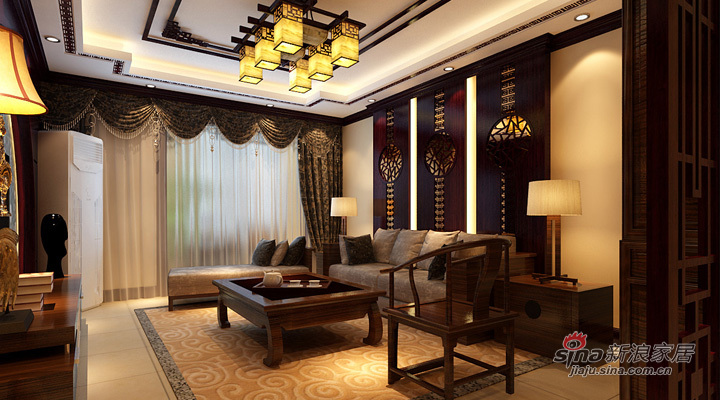 中式 复式 客厅图片来自用户1907696363在15万元打造200平米的大气中式设计81的分享
