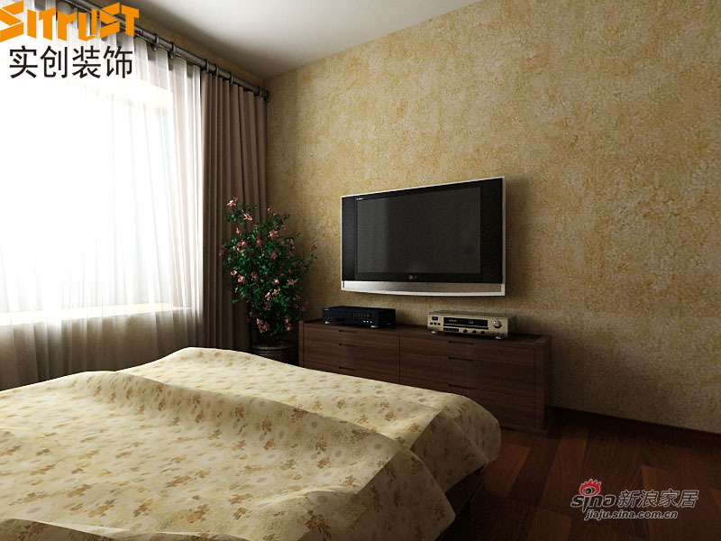 中式 二居 卧室图片来自用户1907658205在功能化现代中式风格营造出温馨舒适两居室44的分享