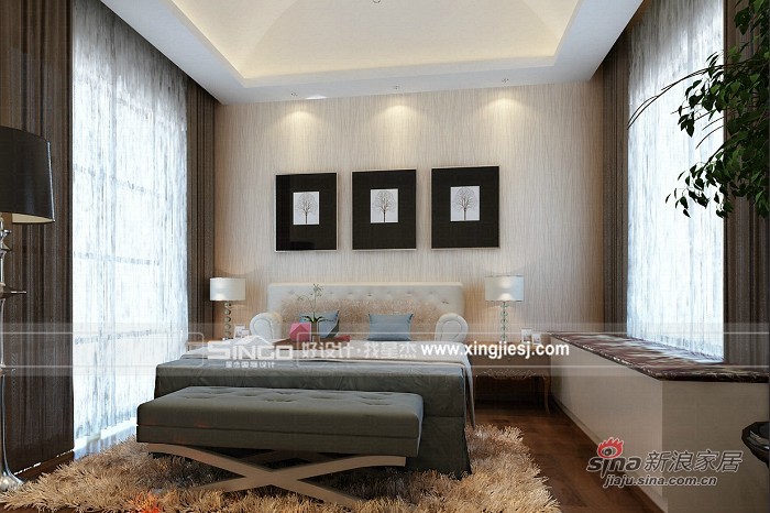 简约 别墅 卧室图片来自用户2557979841在现代简约风格 泗泾颐景园装修74的分享