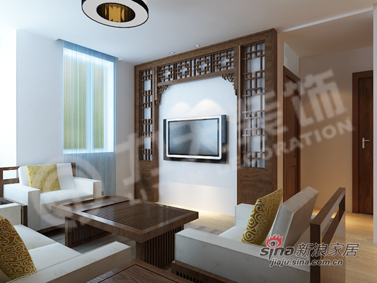 中式 一居 客厅图片来自阳光力天装饰在70平米也可以打造的典雅大气99的分享